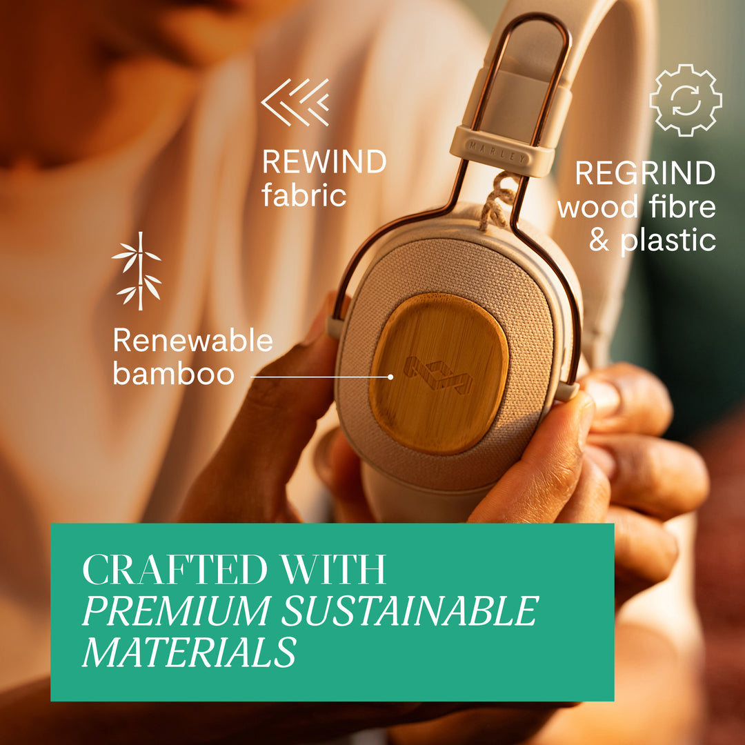 Cream | House of Marley Positive Vibration Riddim On-Ear Headphones
