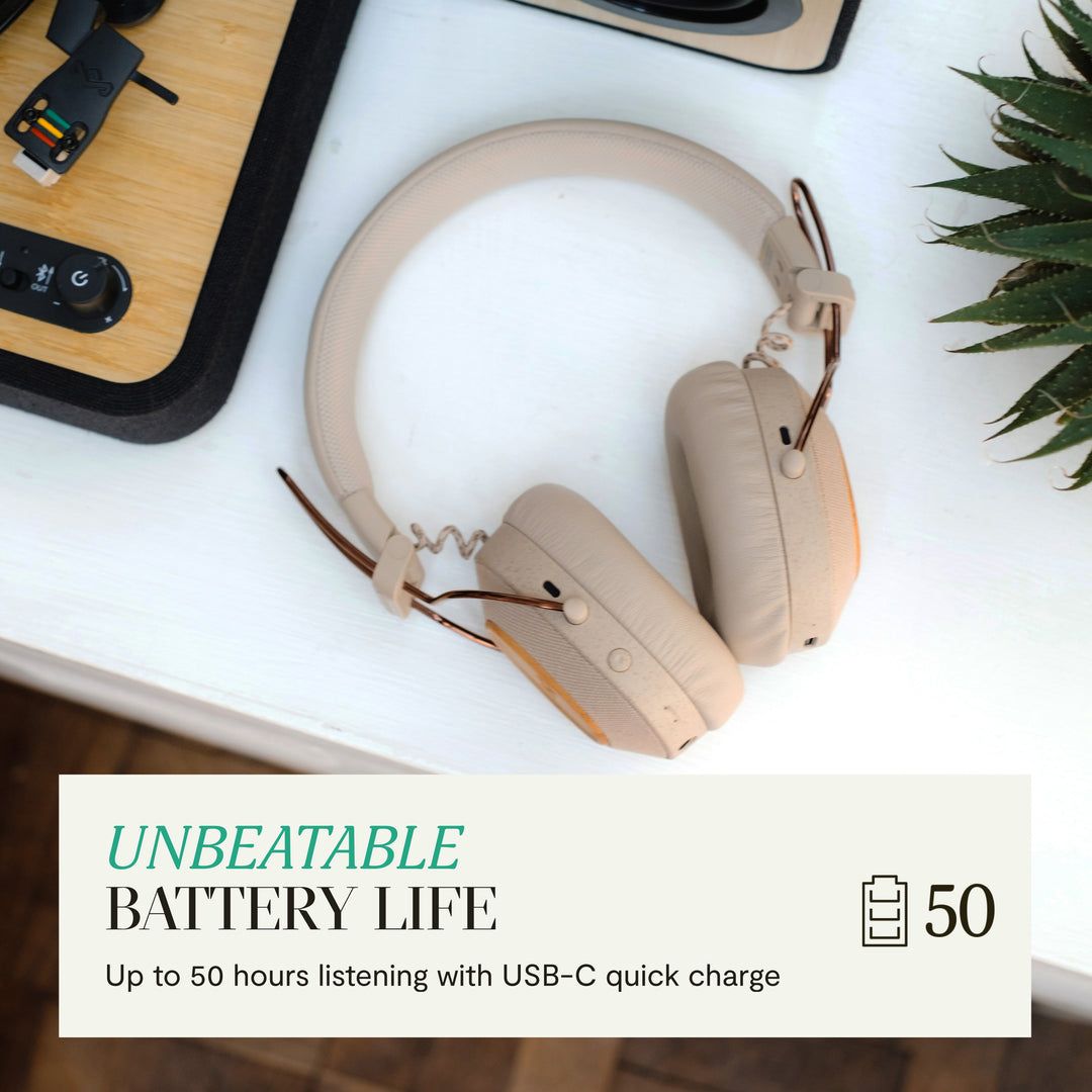 Cream | House of Marley Positive Vibration Riddim On-Ear Headphones